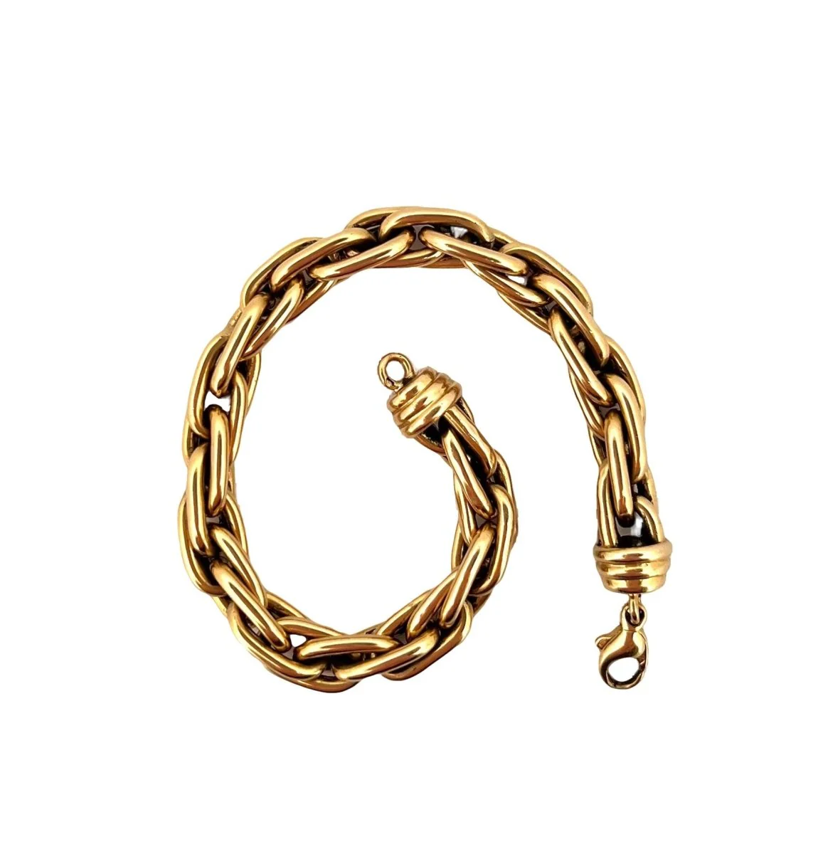 Bracelet en or jaune à mailles rectangulaires - Image 2
