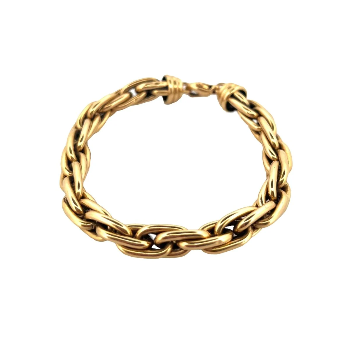 Bracelet en or jaune à mailles rectangulaires - Image 3