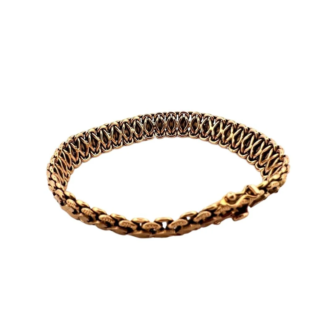 Bracelet en or jaune avec maillons en pointe de flèche - Image 2
