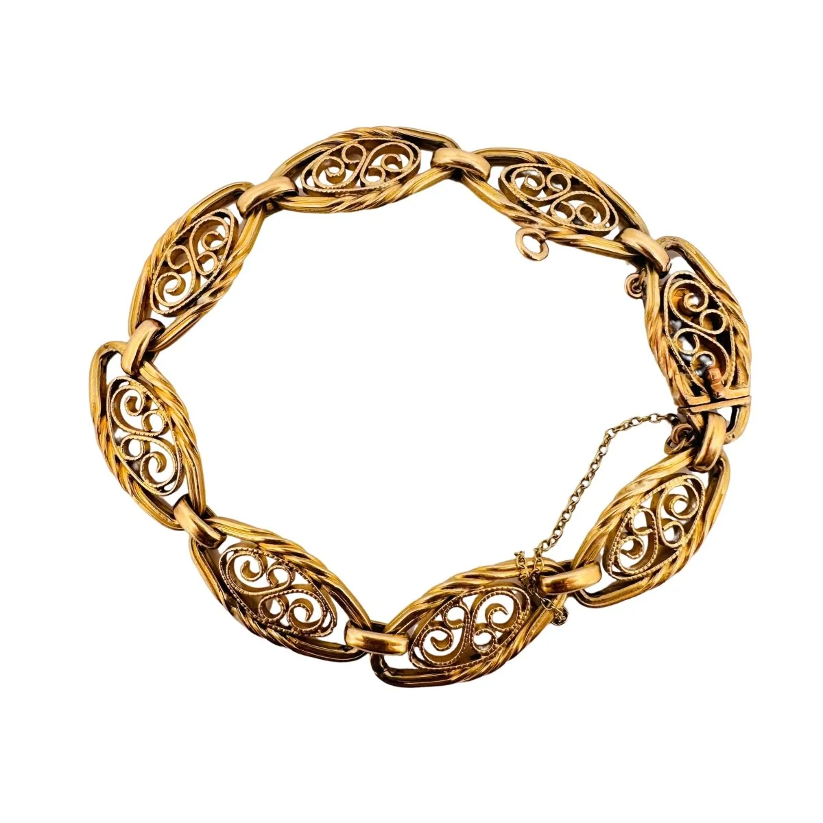 Bracelet en or jaune avec maillons ovales