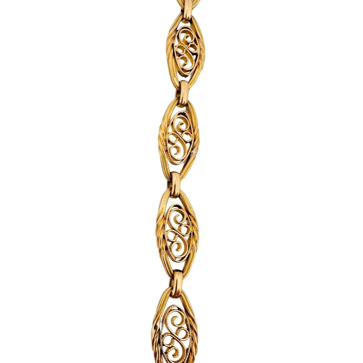 Bracelet en or jaune avec maillons ovales - Image 2