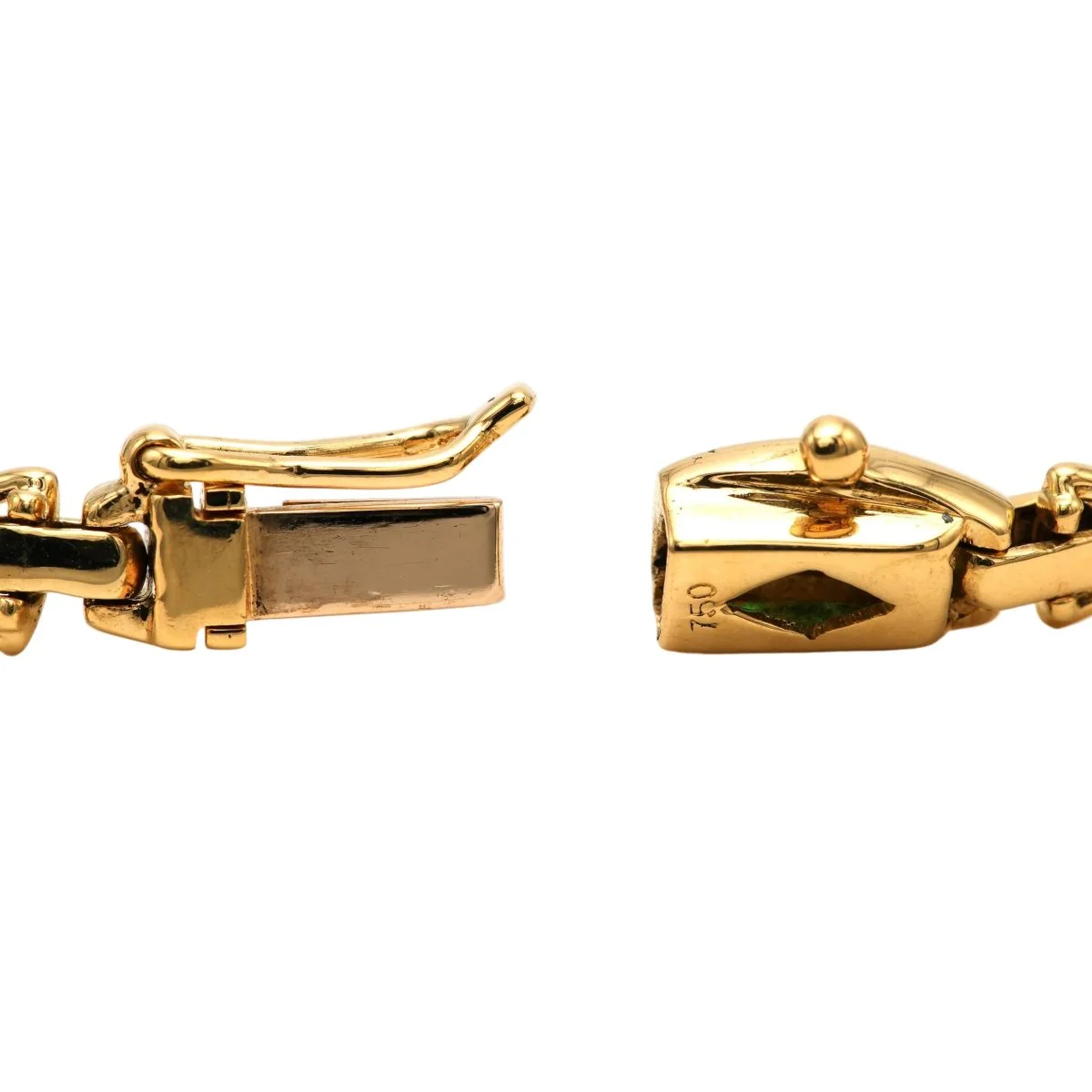 Bracelet en or jaune, émeraudes et diamants - Image 4