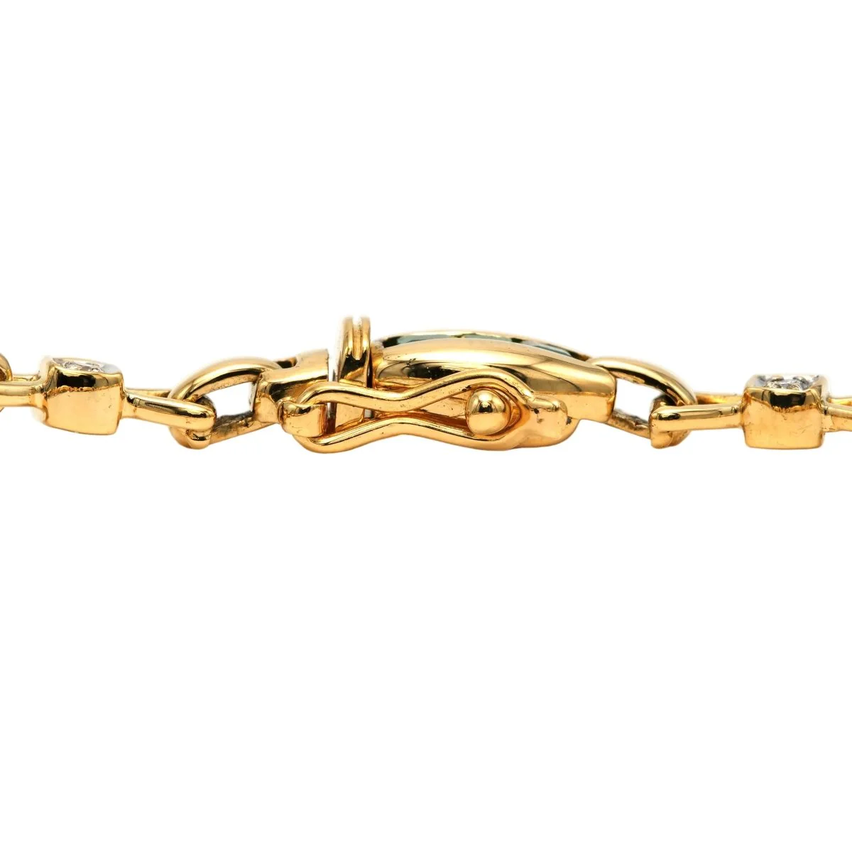 Bracelet en or jaune, émeraudes et diamants - Image 5