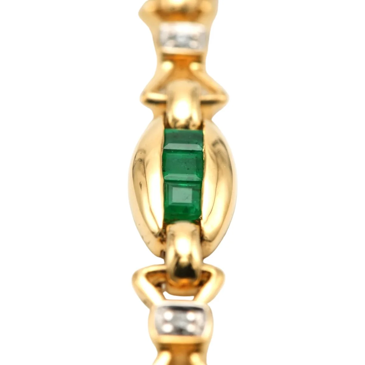 Bracelet en or jaune, émeraudes et diamants - Image 6