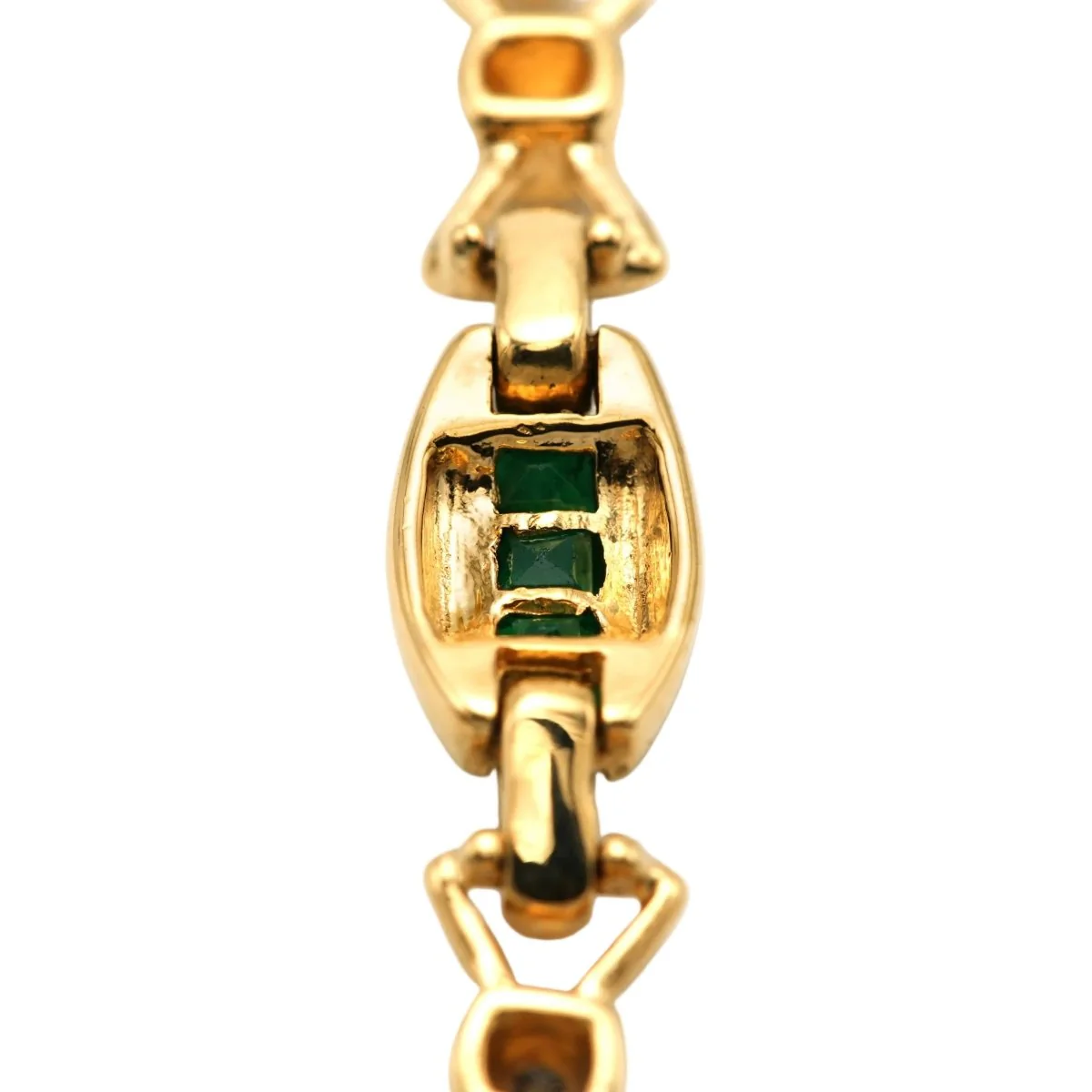 Bracelet en or jaune, émeraudes et diamants - Image 7