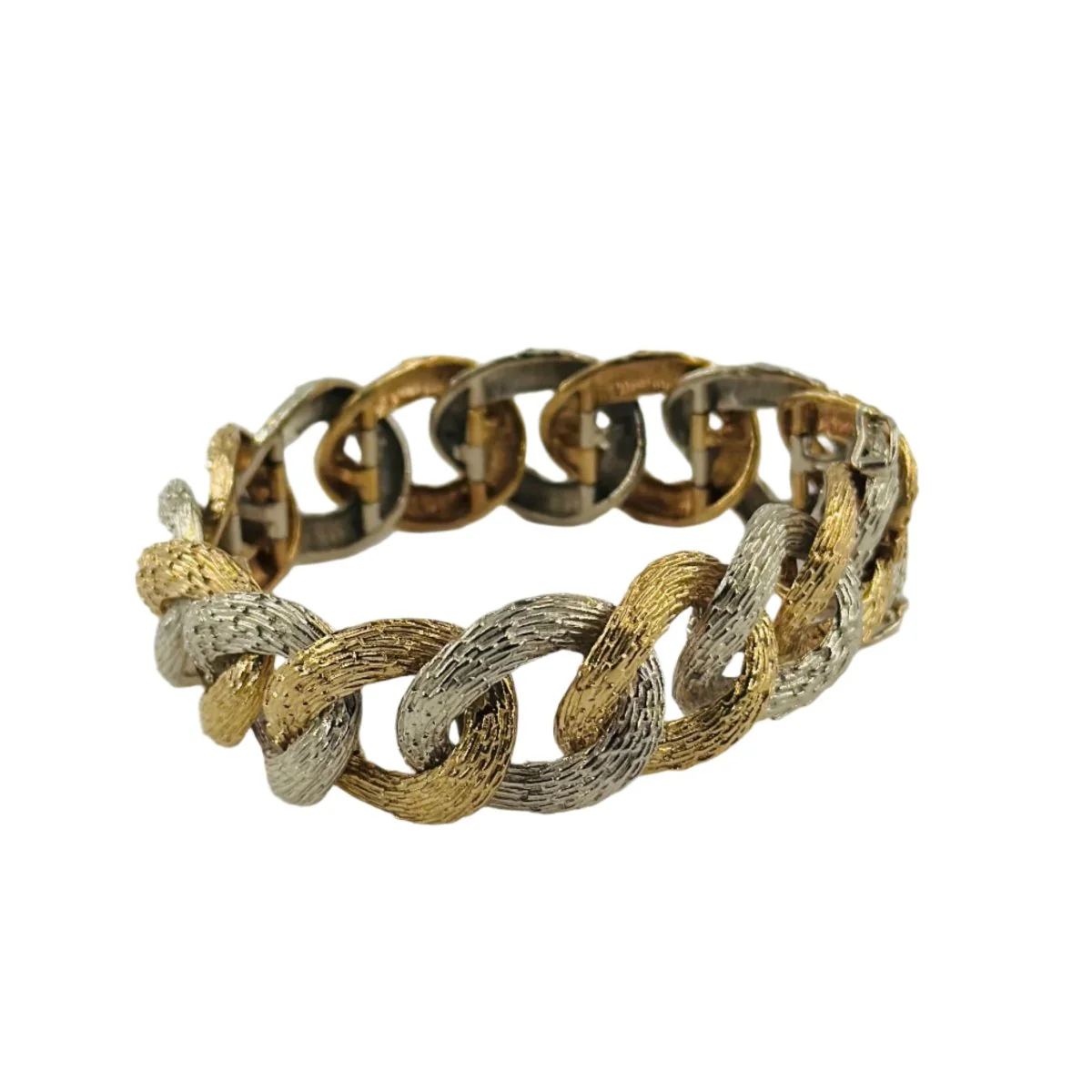Bracelet Maille en or jaune et or blanc