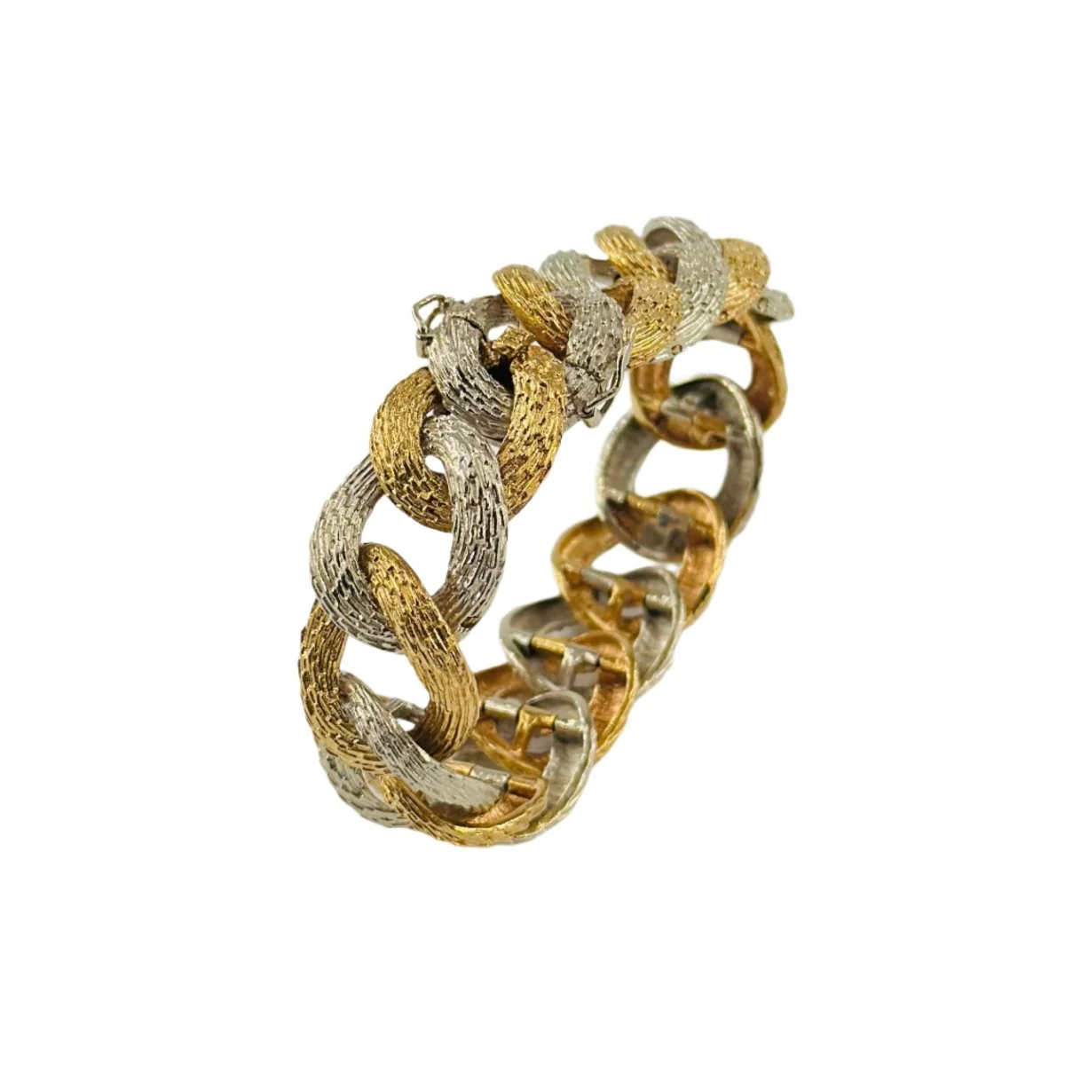 Bracelet Maille en or jaune et or blanc - Image 3