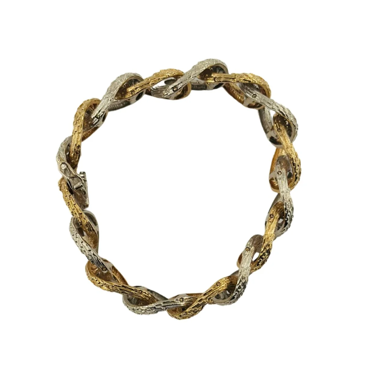Bracelet Maille en or jaune et or blanc - Image 4