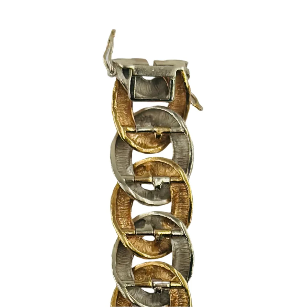 Bracelet Maille en or jaune et or blanc - Image 5