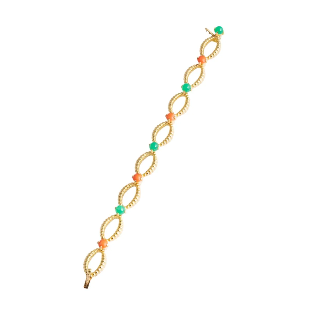 Bracelet CHAUMET en or jaune, corail et chrysoprase - Image 3