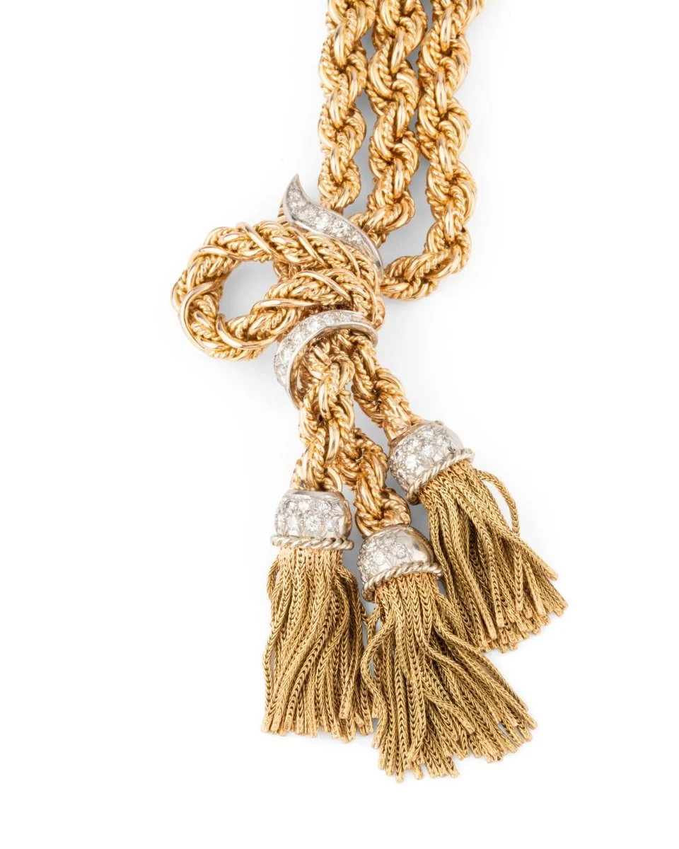 Bracelet passementerie en or jaune et diamants - Image 4