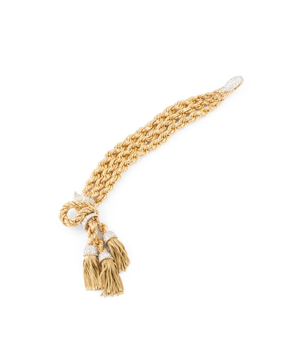 Bracelet passementerie en or jaune et diamants - Image 5