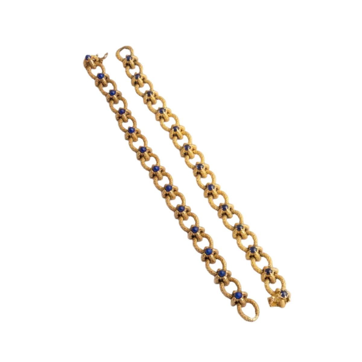 Bracelet en or jaune brossé et saphirs - Image 3