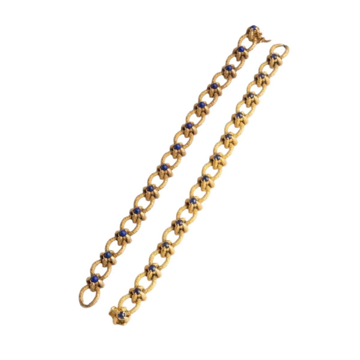 Bracelet en or jaune brossé et saphirs - Image 4