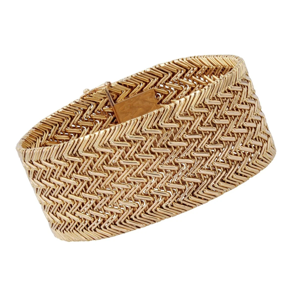 Bracelet maille sergée en or jaune