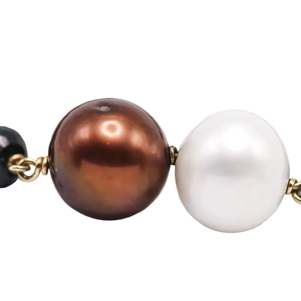 Bracelet en or blanc, perles et spinelles - Image 4