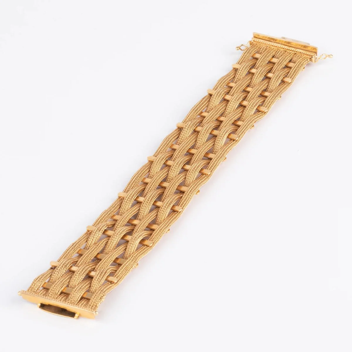 Bracelet en or jaune tissé - Image 5