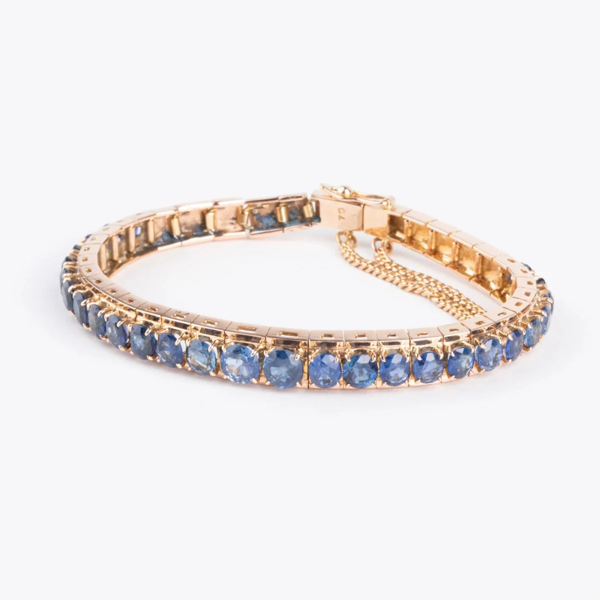Bracelet en or rose Napoléon III orné de saphirs - Image 2
