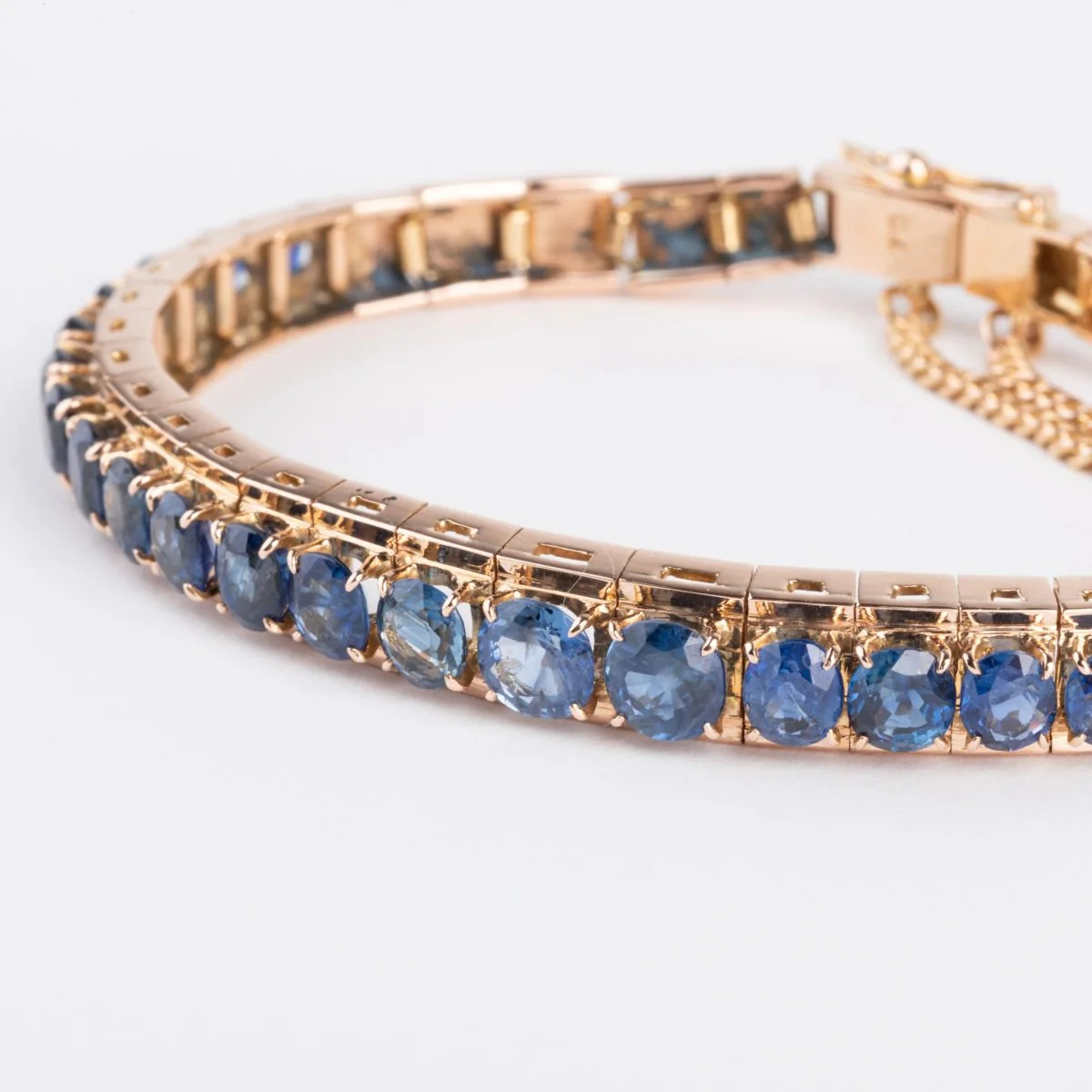 Bracelet en or rose Napoléon III orné de saphirs - Image 3