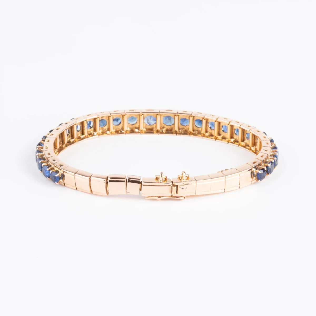 Bracelet en or rose Napoléon III orné de saphirs - Image 4