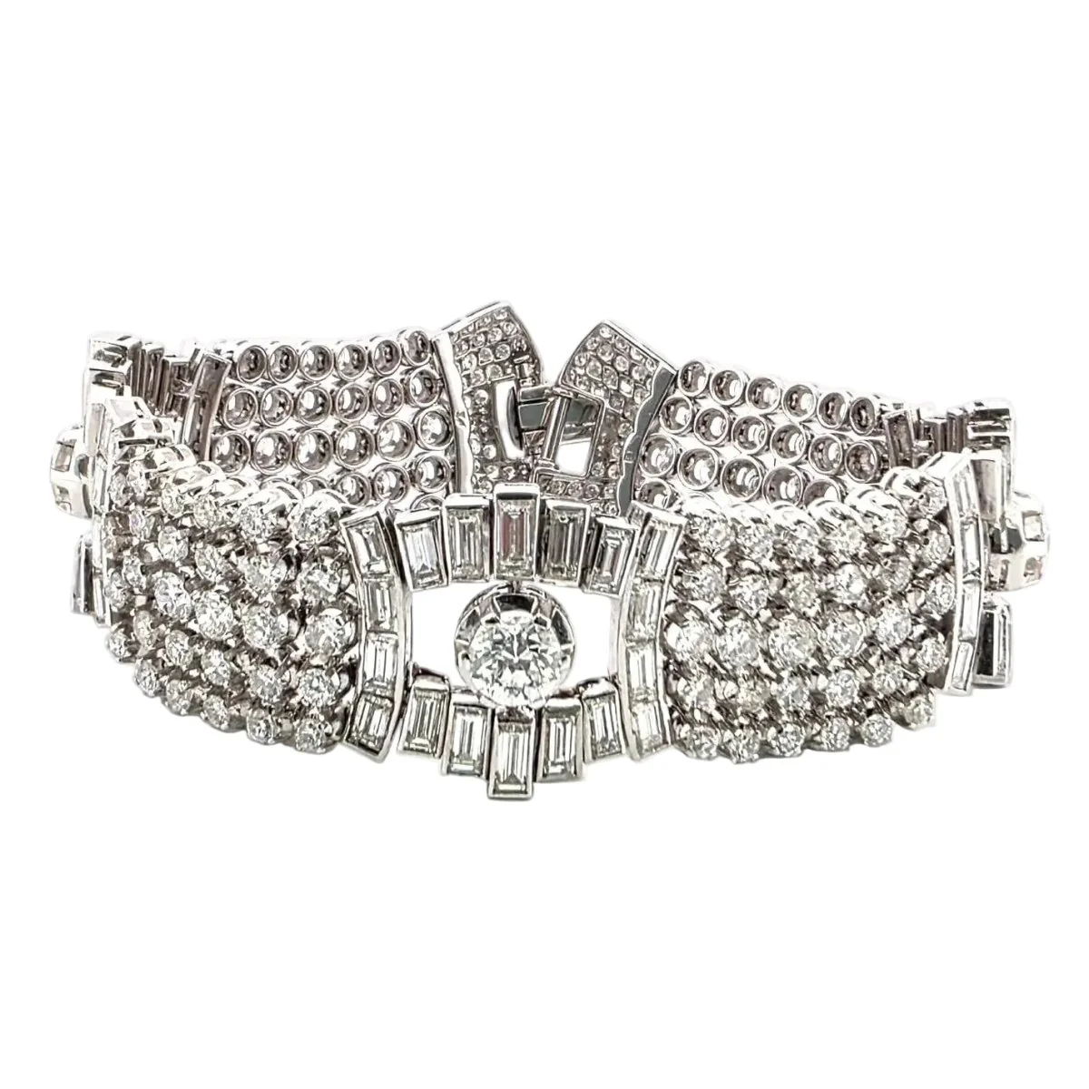 Bracelet en platine et diamants