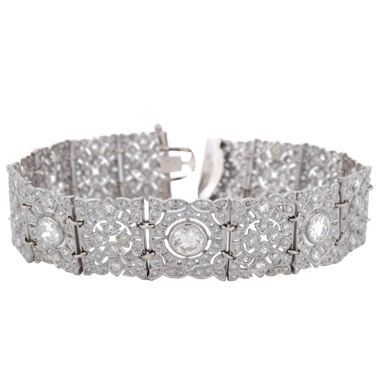 Bracelet en platine et diamants