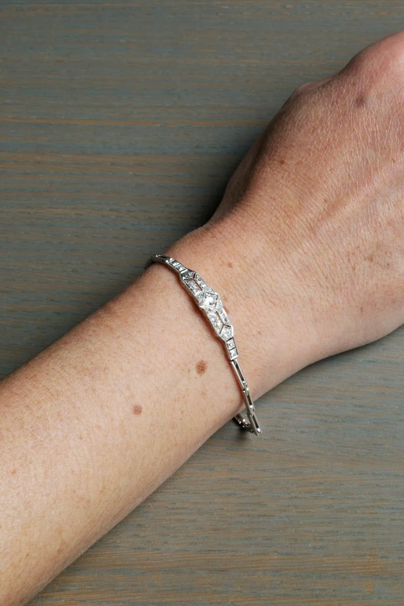 Bracelet en platine et diamants, Art déco - Image 3