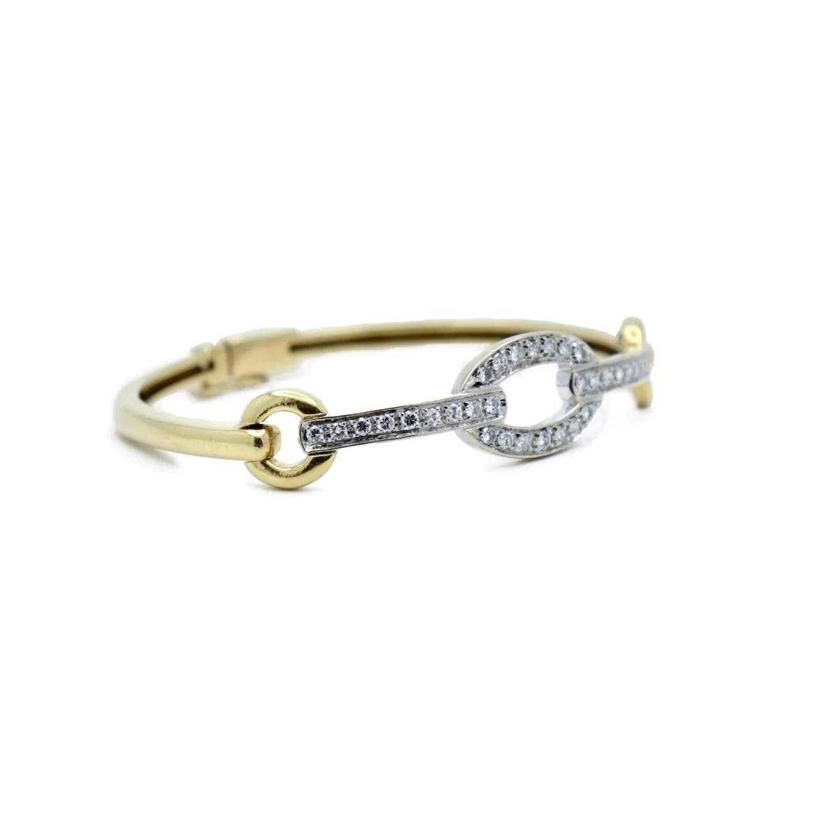 Bracelet équestre en or jaune et or blanc et diamant - Image 4