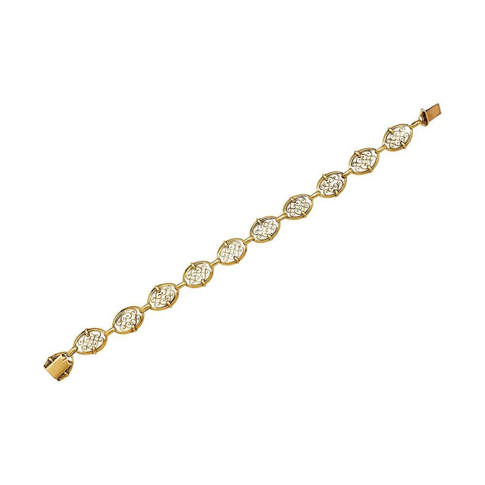 Bracelet filigrane en or jaune - Image 4