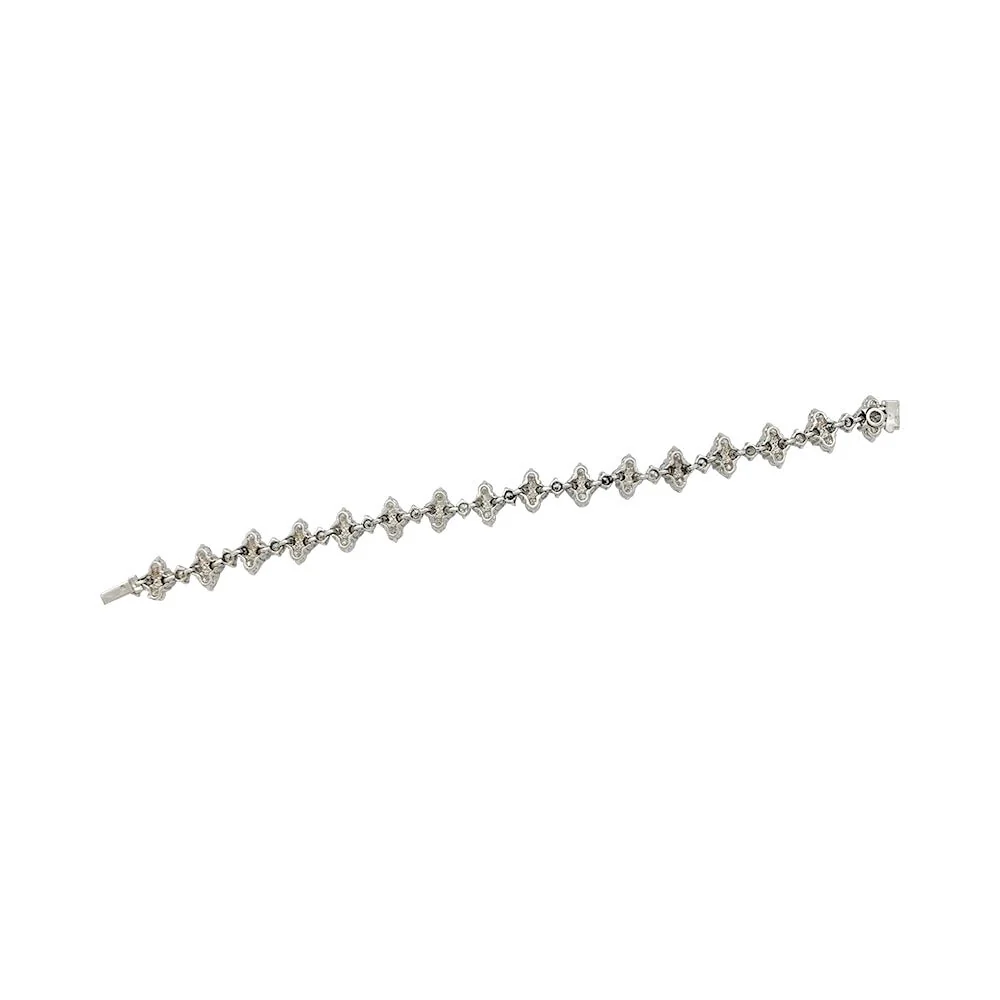 Bracelet fleurettes en or blanc et diamants - Image 2