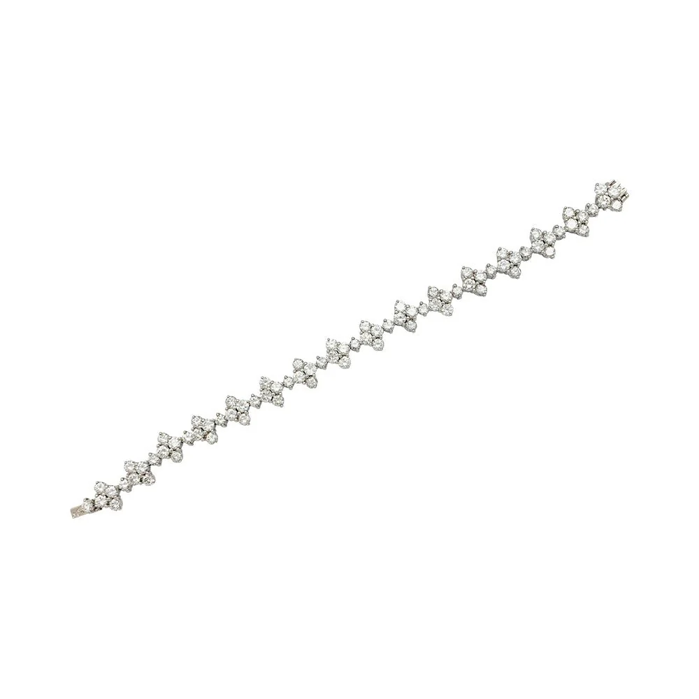 Bracelet fleurettes en or blanc et diamants - Image 4