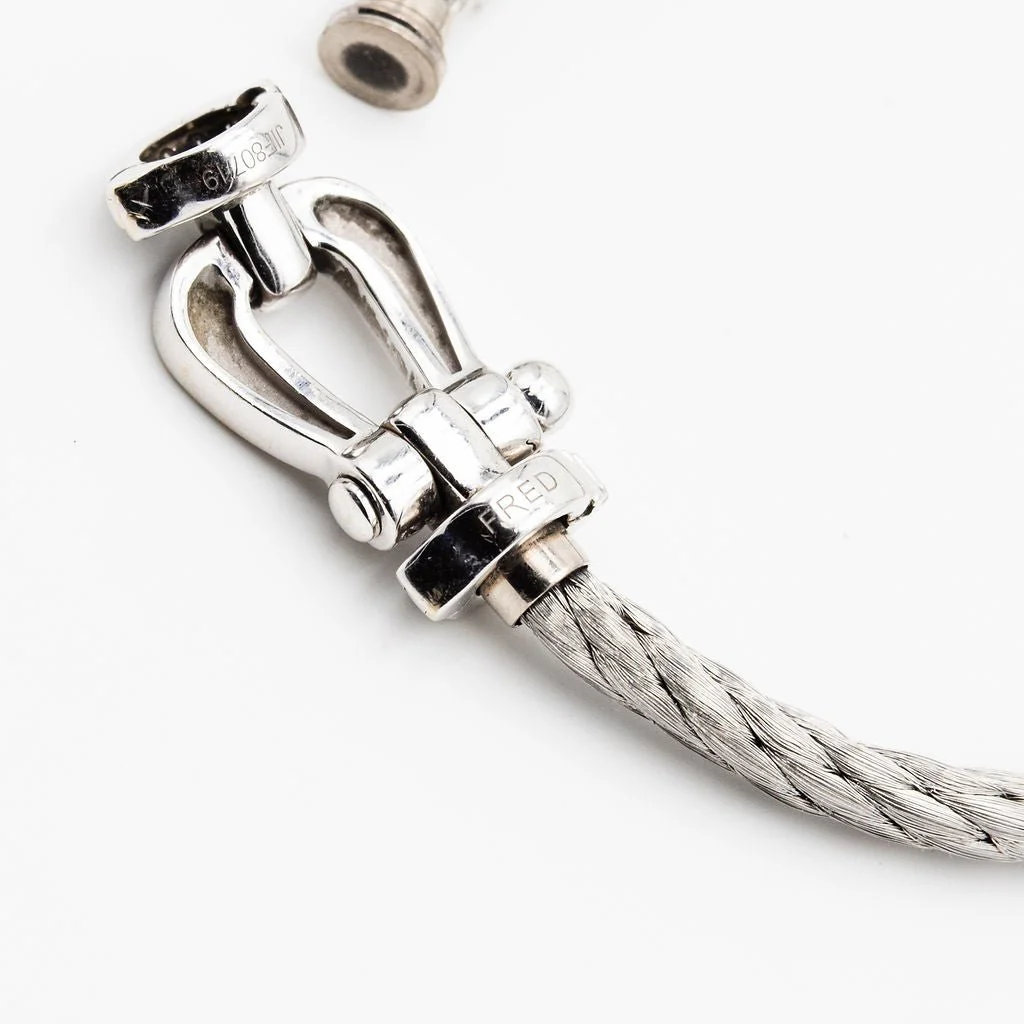Bracelet FRED "Force 10" GM en or blanc, acier et diamants - Image 11