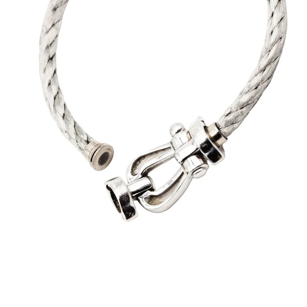 Bracelet FRED "Force 10" GM en or blanc, acier et diamants - Image 21