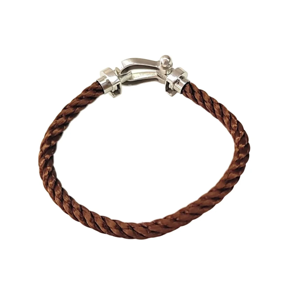 Bracelet FRED "Force 10" en or blanc et acier - Image 8