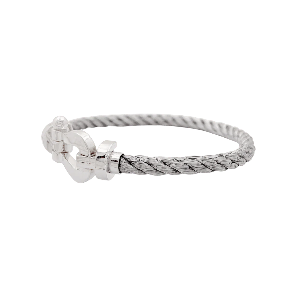 Bracelet Souple FRED "Force 10" en or blanc et acier - Image 5