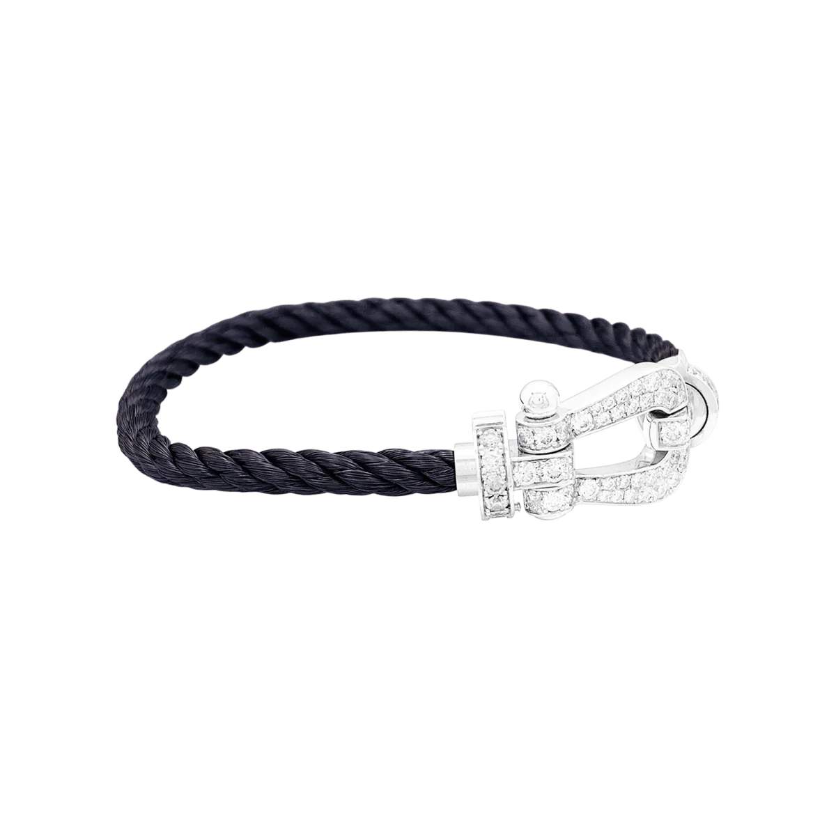 Bracelet Souple FRED "Force 10" en or blanc, acier et diamants - Image 5