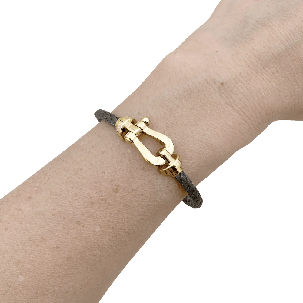 Bracelet Souple FRED "Force 10" en or jaune et acier - Image 2