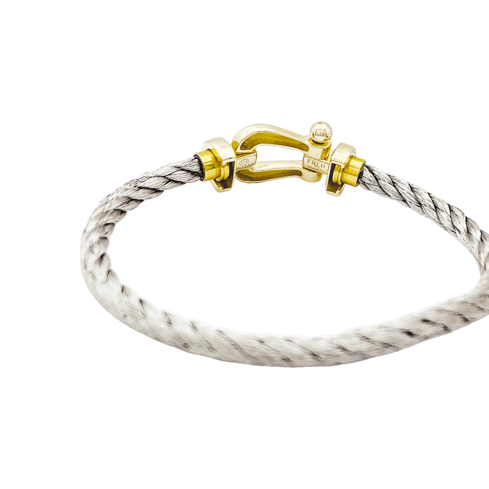 Bracelet Souple FRED "Force 10" en or jaune et acier - Image 3