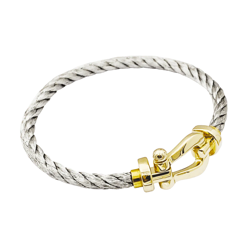 Bracelet Souple FRED "Force 10" en or jaune et acier - Image 4