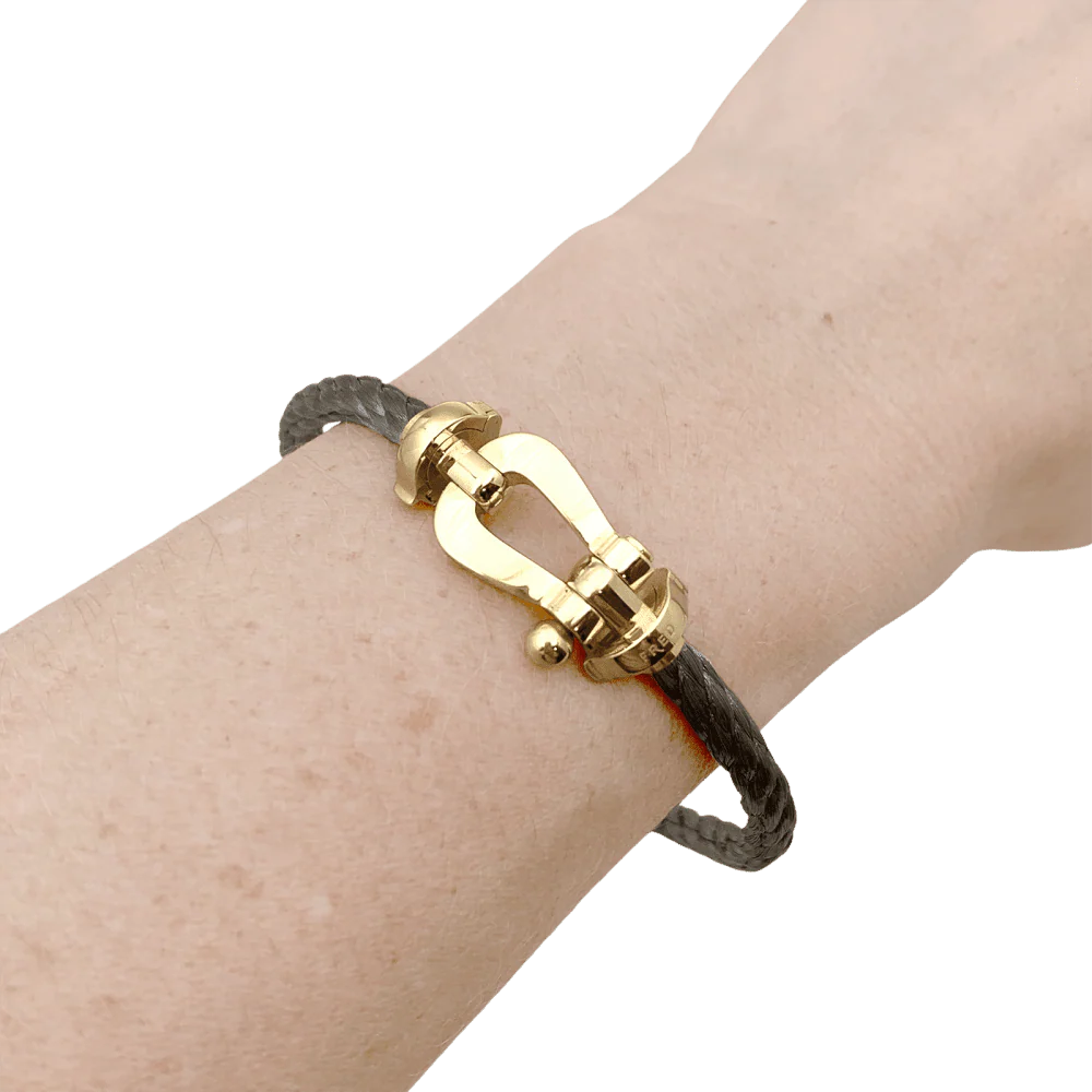 Bracelet Souple FRED "Force 10" en or jaune et acier - Image 2