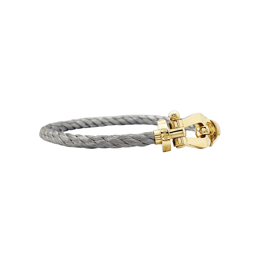 Bracelet Souple FRED "Force 10" en or jaune et acier - Image 5