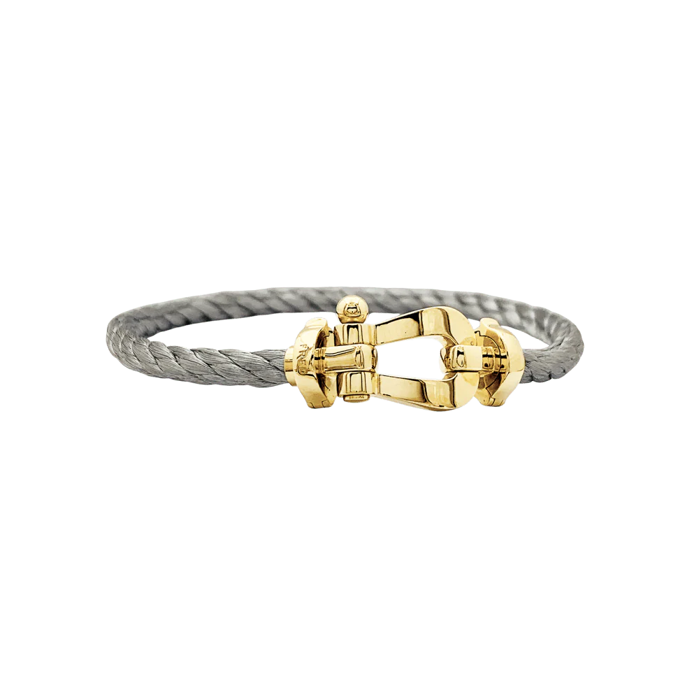 Bracelet Souple FRED "Force 10" en or jaune et acier - Image 6