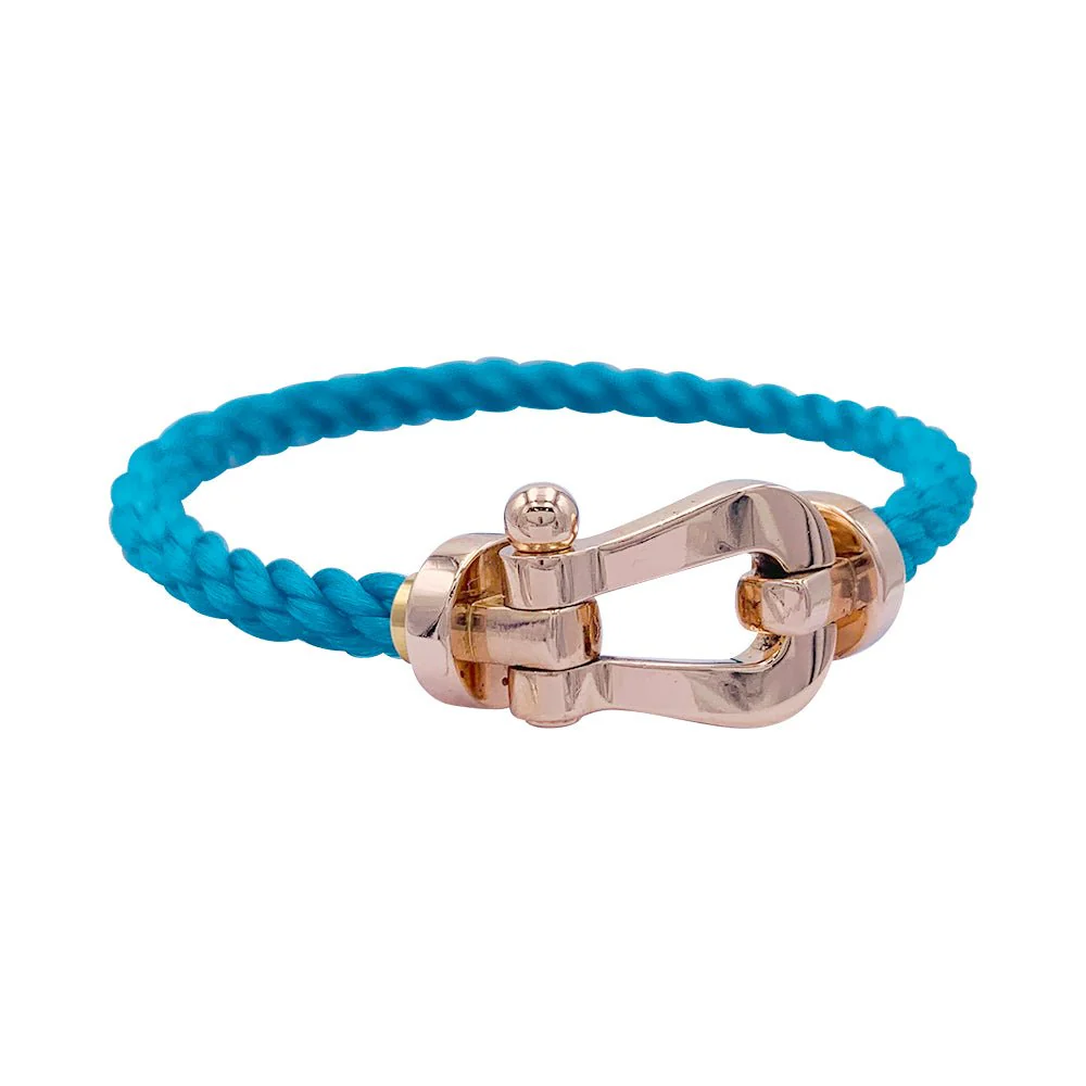 Bracelet Fred, "Force 10", or rose et acier - Image 2