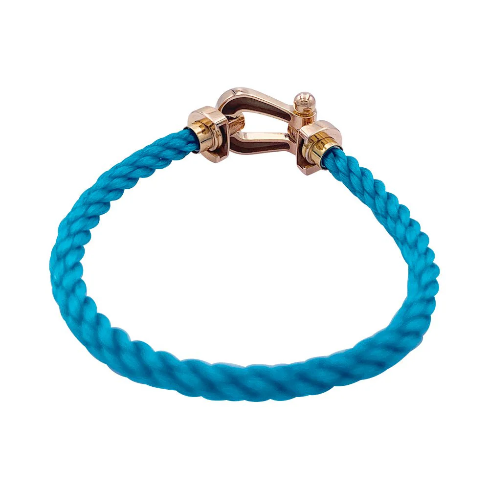 Bracelet Fred, "Force 10", or rose et acier - Image 4