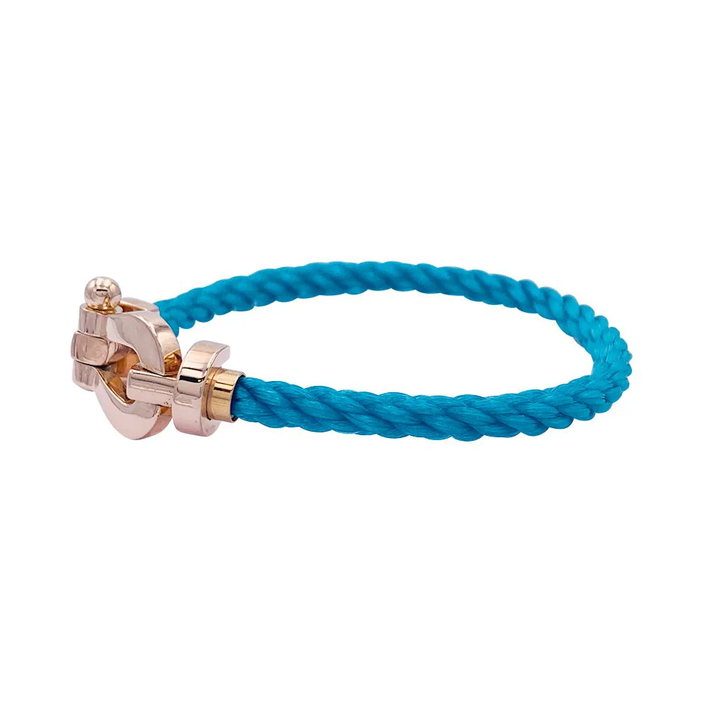 Bracelet Fred, "Force 10", or rose et acier - Image 5