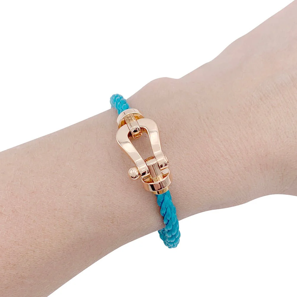 Bracelet Fred, "Force 10", or rose et acier - Image 6