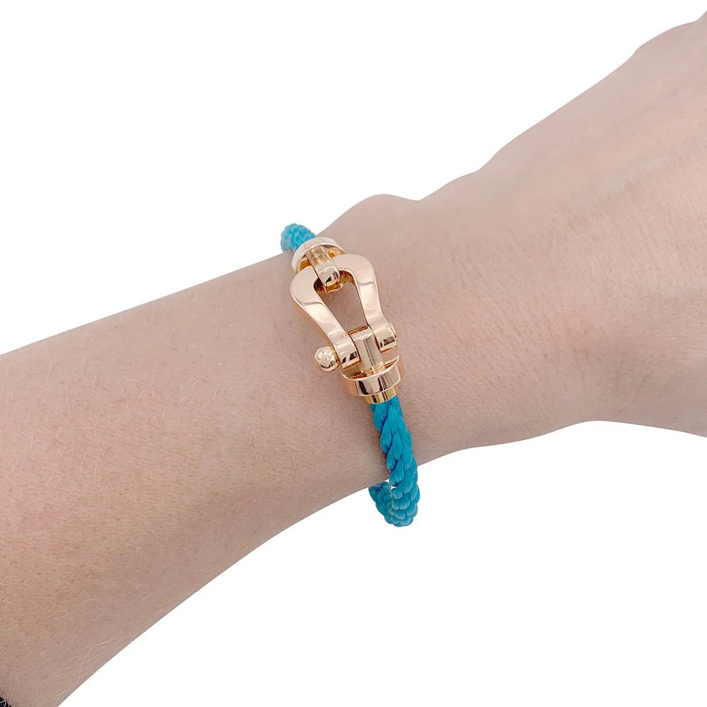 Bracelet Fred, "Force 10", or rose et acier - Image 7