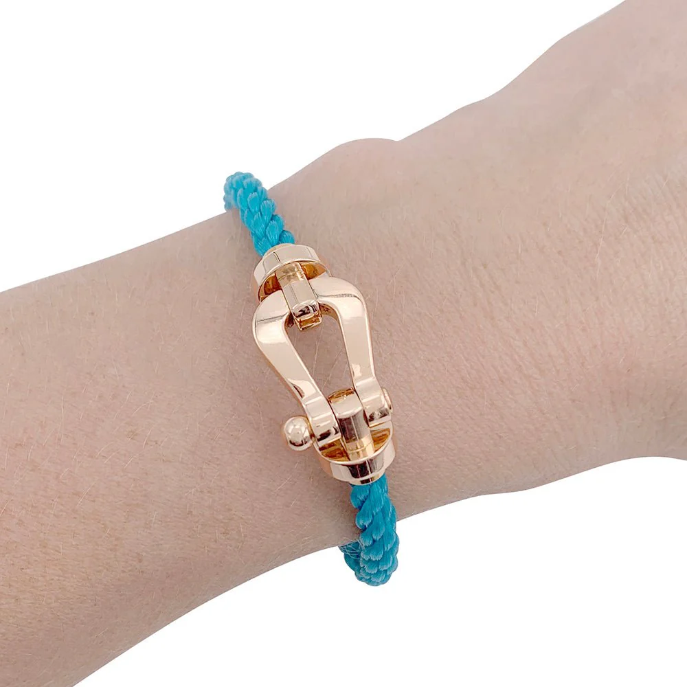 Bracelet Fred, "Force 10", or rose et acier - Image 8
