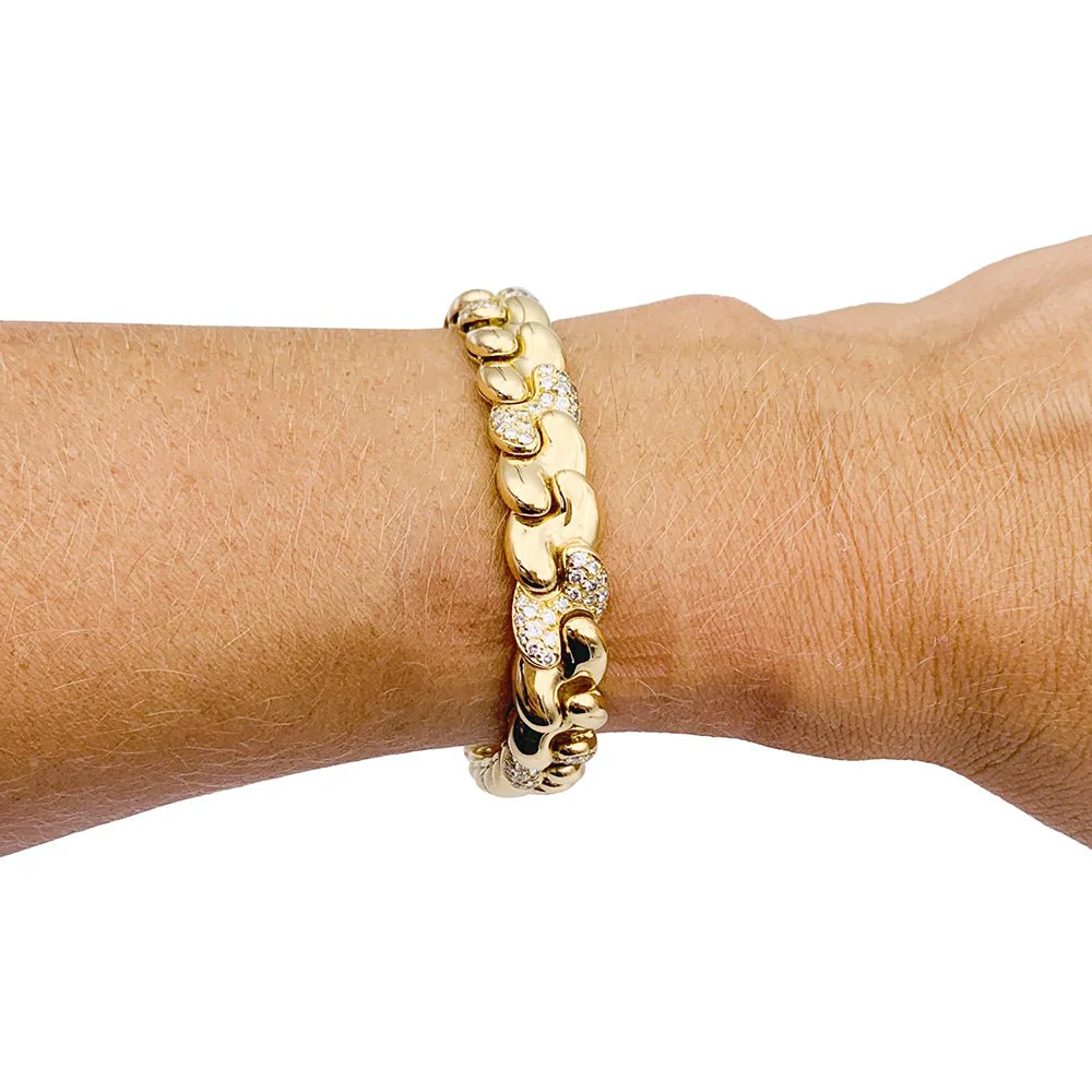Bracelet FRED en or jaune et diamants. - Image 4