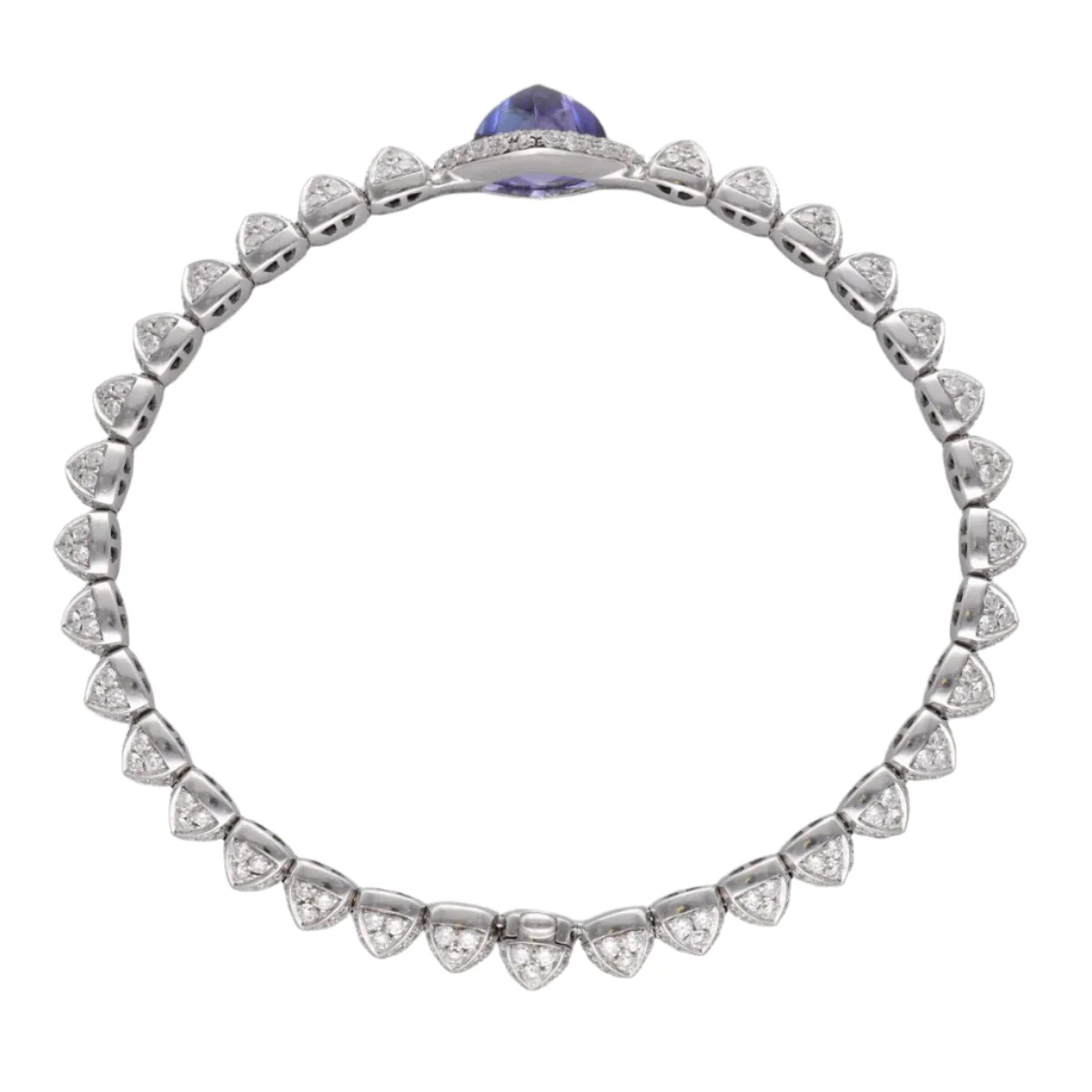 Bracelet FRED  "Pain de sucre" en or gris, tanzanite et diamants. - Image 4